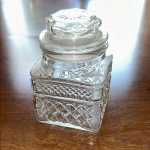 Vintage kig Malaysia clear Decorative Storage Jar with lid Intricate Design